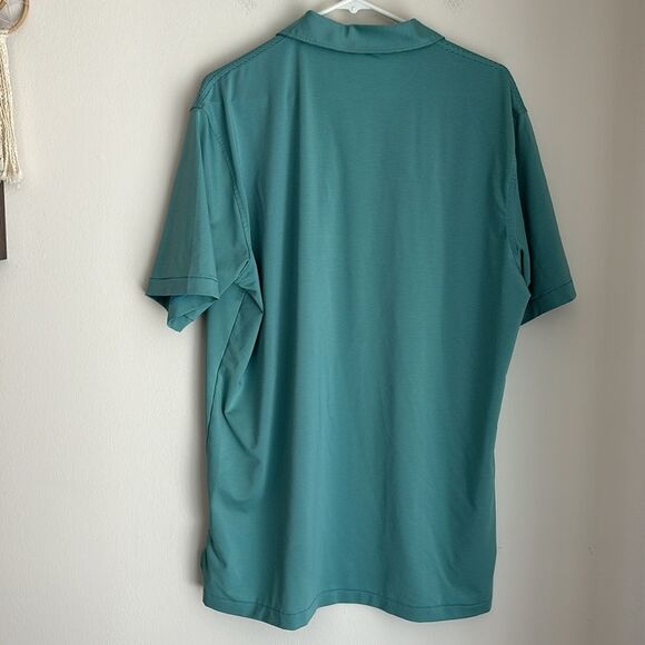 Peter Millar Men’s stripped summer comfort golf polo green blue size large READ! - Picture 8 of 10